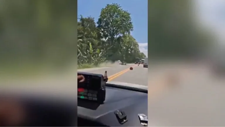 Perseguição cinematográfica termina com dois presos na BR-470 em SC; veja o vídeo | Imagem: Print/ Vídeo da PM