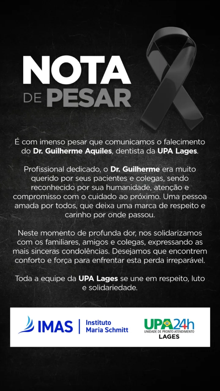 "A pessoa mais incrível"; morte de dentista após acidente gera comoção em Lages
