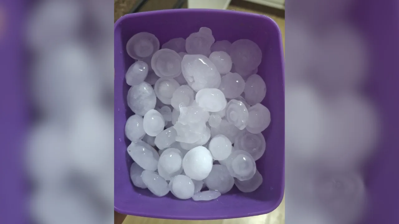 Chuva de granizo atinge Blumenau e surpreende moradores; veja imagens