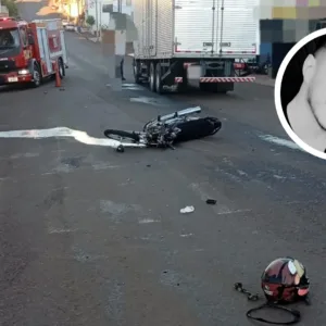 Identificado homem que morreu em acidente entre motocicleta e caminhão no Oeste de SC- Foto: CBMSC/Redes Sociais