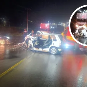 Acidente entre carros deixa um morto na BR-470 em SC- Foto: CBMSC