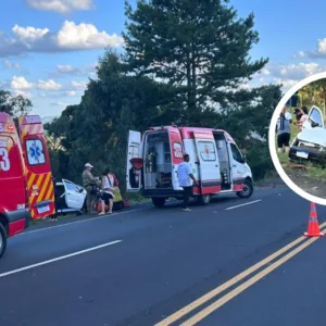 Acidente entre dois carros deixa um morto e quatro feridos na SC-114 - Foto: PMRv