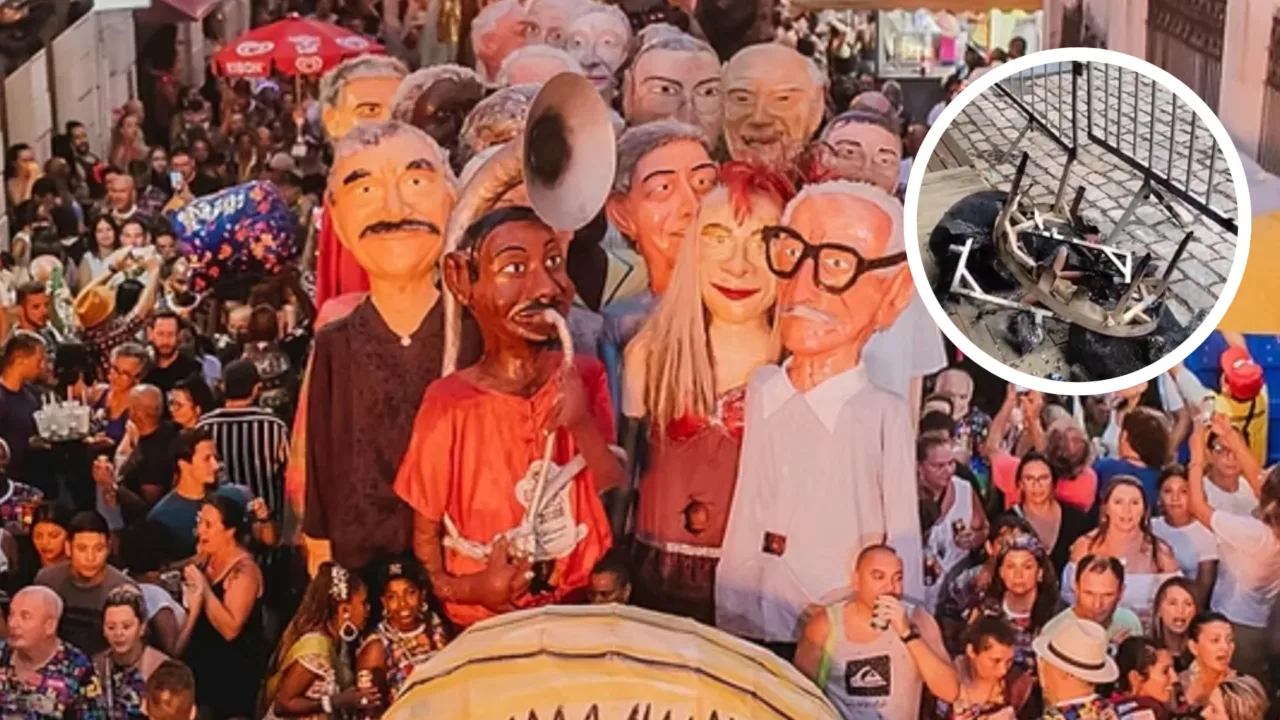 Bonecos do Berbigão do Boca pegam fogo em Florianópolis