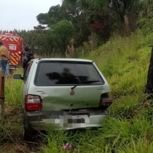 Mulher fica ferida após saída de pista na SC-390