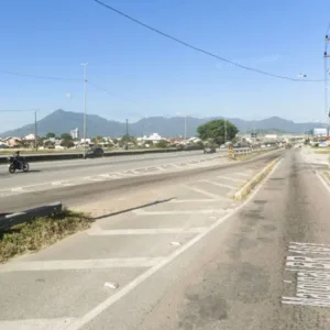 Saída 214 da BR-101 em Palhoça | Foto: Google/Reprodução