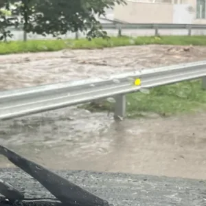 Temporal em Lages causa alagamentos e eleva nível do Carahá | Foto: Rádio Clube de Lages