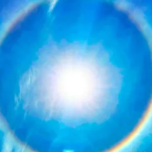 Halo solar forma anel luminoso e encanta moradores na Serra Catarinense | Foto: Mycchel Legnaghi