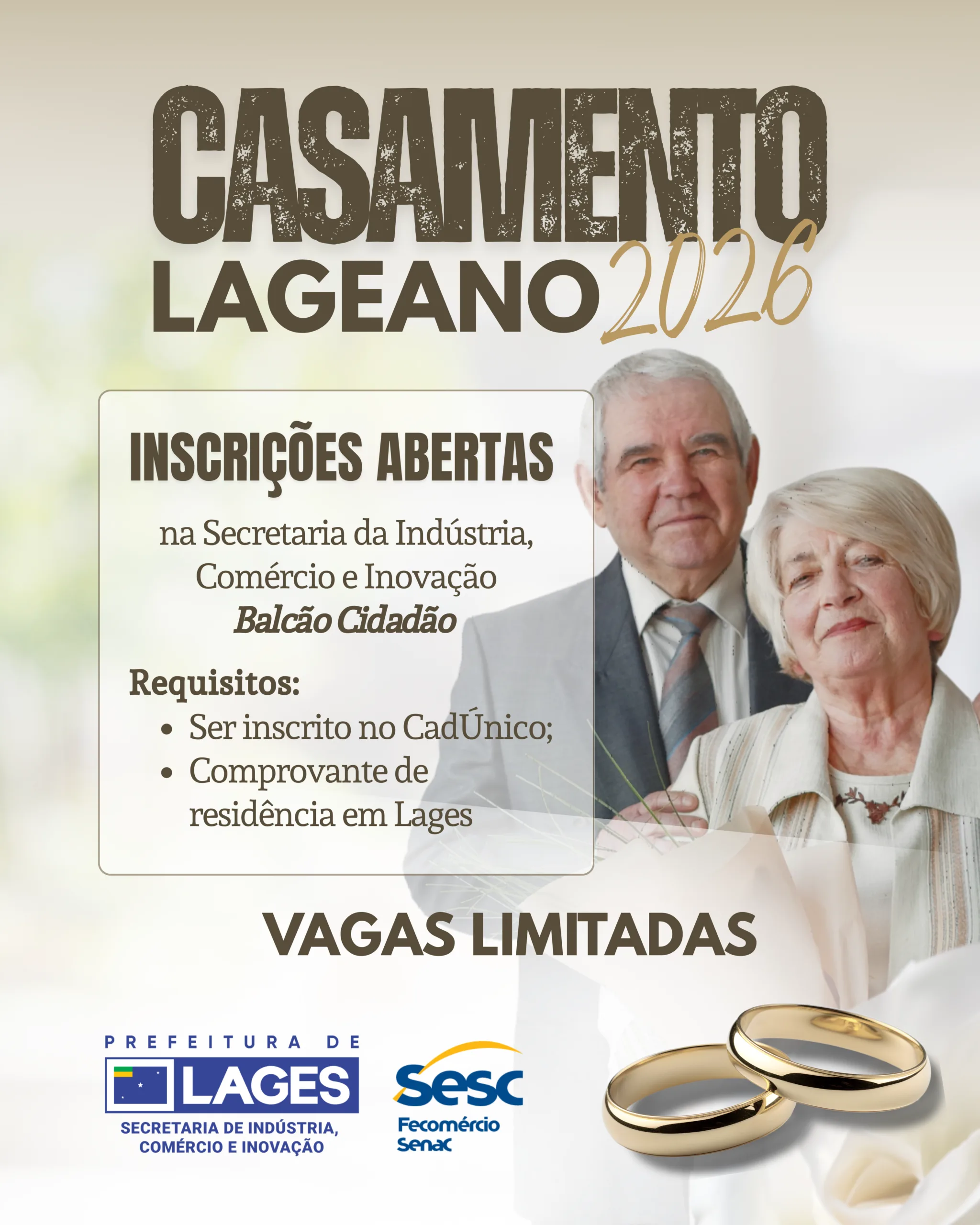 Lages abre inscrições para o Casamento Lageano 2026