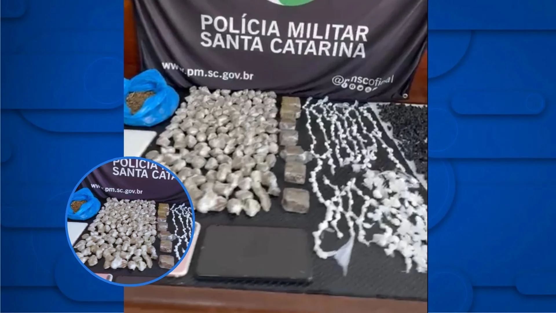 No imóvel, a PM ainda apreendeu quatro aparelhos celulares, um tablet e 13 munições