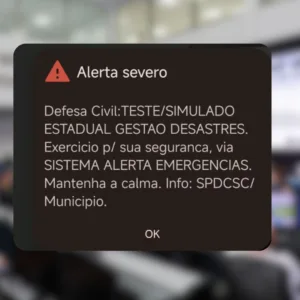 Recebeu alerta no celular É teste da Defesa Civil
