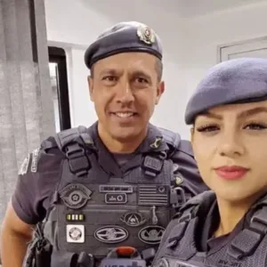 Tenente-coronel Geraldo Neto e a soldado Gisele | Foto: Reprodução