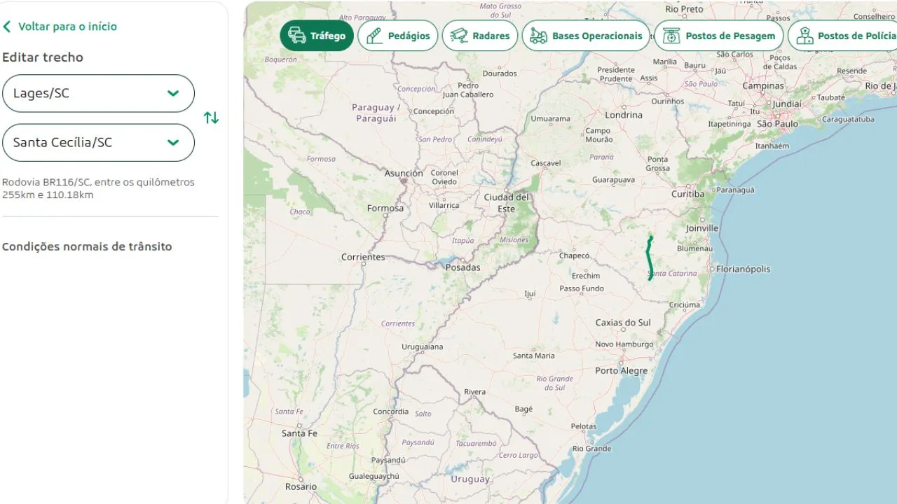 Arteris projeta 190 mil veículos na BR-116 durante o feriado 