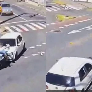 VÍDEO: Briga no trânsito termina com dois motociclistas atropelados em SC