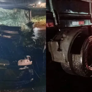 Motorista é encontrado inconsciente após grave acidente na BR-470 em SC | Foto: Divulgação/CBMSC