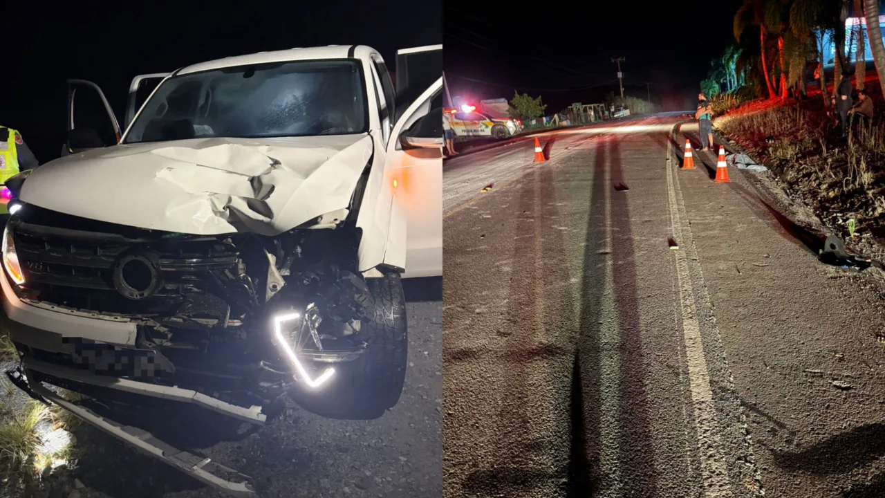 Homem de 38 anos morre após acidente entre caminhonete e moto em SC