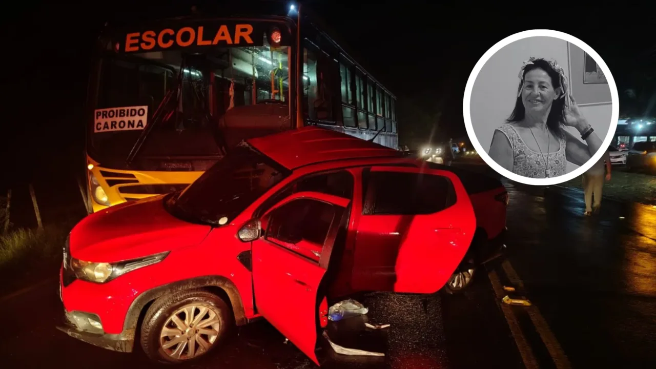 Identificada mulher que morreu em acidente entre ônibus escolar e caminhonete em SC