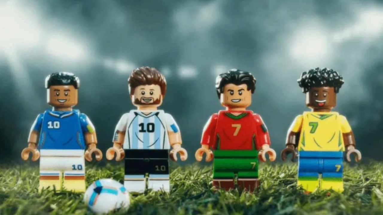 Lego lança coleção da Copa com Messi CR7, Mbappé e Vini Jr