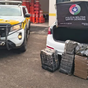 Motorista foge da PM e deixa 98 kg de maconha em SC