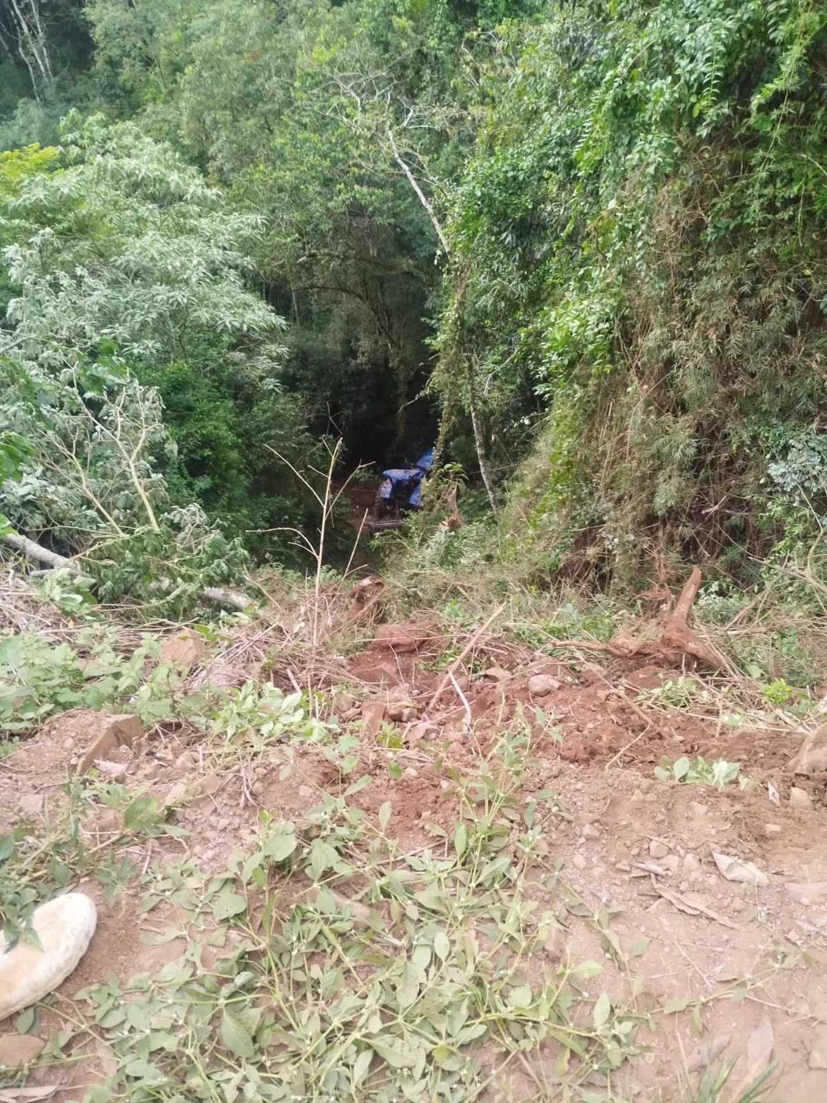 Mulher sobrevive a queda de trator (1)