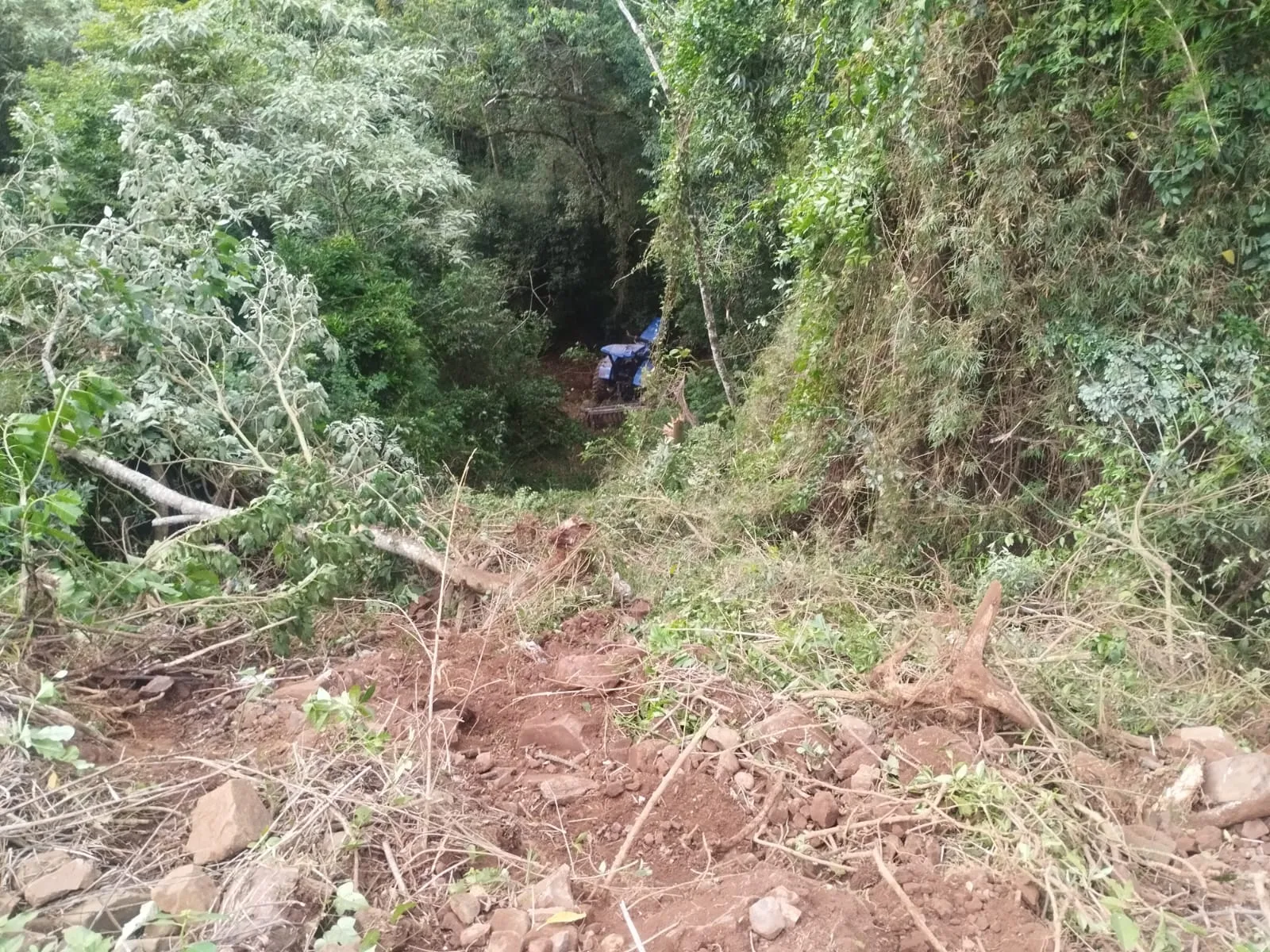 Mulher sobrevive a queda de trator (1)