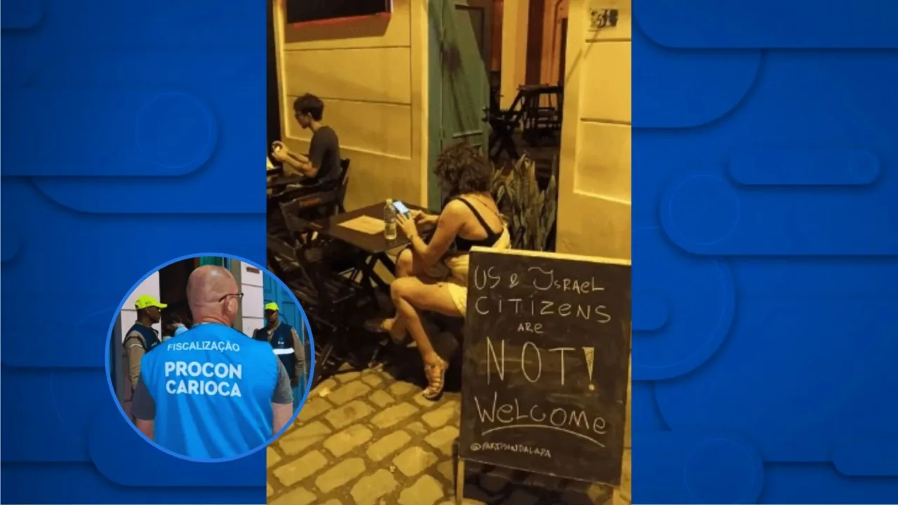 Procon multa bar por placa contra cidadãos dos EUA e de Israel