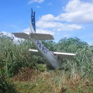 Avião para no meio do mato após emergência durante voo de teste | Foto: CBMMG/Divulgação via Metrópoles