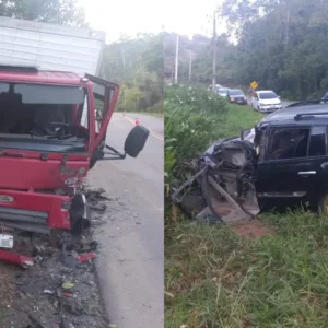 Batida violenta deixa um morto após veículo invadir pista contrária na SC-340 | Foto: PMRv/Divulgação