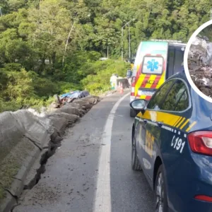 Carreta sai da pista e casal morre na BR-376 entre SC e PR