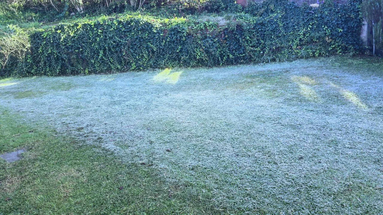 Frio de -4,9°C cobre Caminhos da Neve de geada na Serra