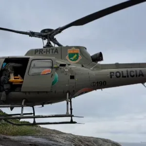 Helicóptero Águia 01 reforça segurança da Festa do Pinhão
