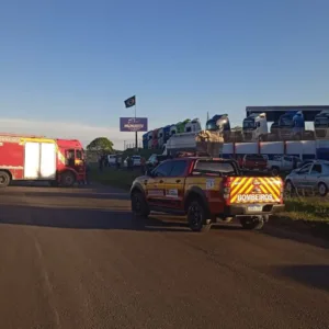 Homem morre atropelado por carreta na BR-282 no Oeste SC | Foto: divulgação/ CBMSC 