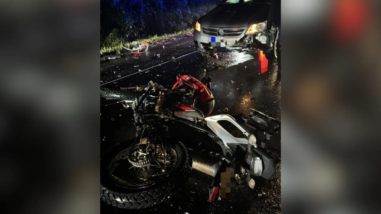 Motociclista morre após grave acidente BR-280 em SC