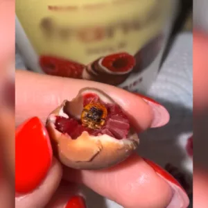 Mulher encontra inseto em doce recheado e vídeo viraliza