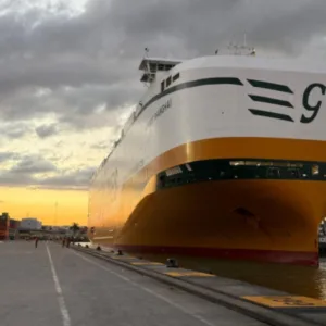 Navio gigante desembarca mais de 4,5 mil carros da BYD em SC