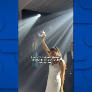 Noiva de SC troca buquê por 'Mounjaro' e surpreende convidados em casamento | Foto: reprodução/ Redes Sociais 