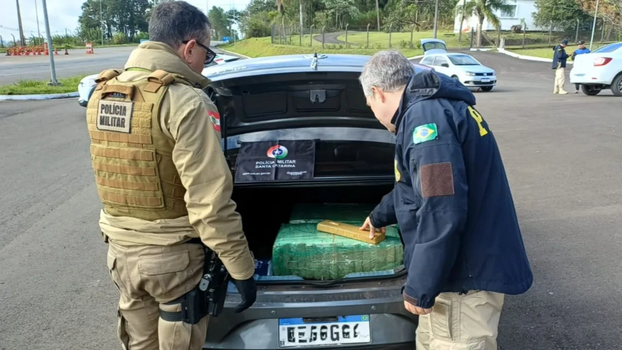 PRF prende grupo com 360 quilos de maconha na BR-282 em SC