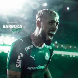 Palmeiras anuncia contratação do zagueiro Barboza.| Foto: Reprodução SBT Sports / Divulgação 