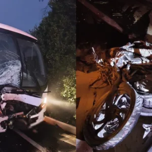 Acidente entre moto e ônibus termina com duas mortes na BR-280 em SC