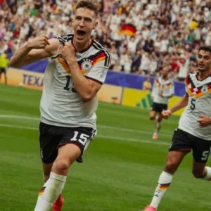 Alemanha goleia Curaçao e supera o Brasil em gols em Copas| Foto:  Divulgação / DFB / Reprodução SBT Sports
