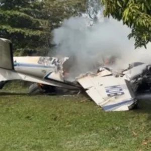 Avião de pequeno porte cai em SP e mata duas pessoas | Foto: SBT News
