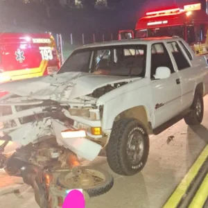 Batida violenta entre carro e moto deixa uma pessoa morta na BR-163 em SC