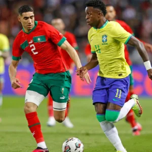 Brasil reencontra Marrocos na estreia da Copa do Mundo.| Foto:  Reprodução SBT Sports / Divulgação
