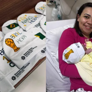 "Eu nasci hexa": bebês ganham touquinhas da Copa do Mundo em maternidade de SC