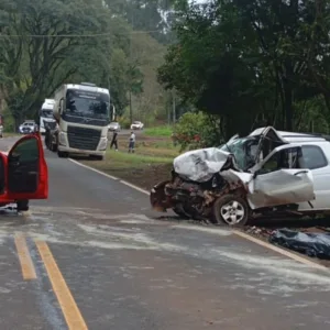 Grave acidente na SC-160 deixa dois mortos e uma pessoa ferida no Oeste de SC | Foto: PMRv/Divulgação