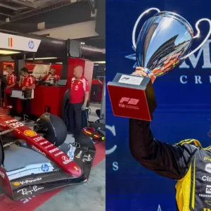 Piloto 'promessa' do Brasil testa carro da Ferrari em Barcelona | Fotos: @ferraridriveracademy | @rafaccamara88/Redes sociais