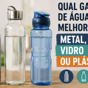Qual garrafa de água é melhor: metal, vidro ou plástico? | Foto: Imagem gerada por IA