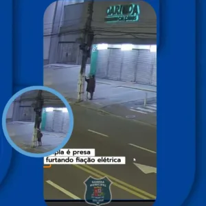 Vídeo mostra casal furtando fios em São José