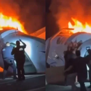 Vídeo mostra resgate de sobreviventes após avião cair em rodovia no Texas | Foto: Reprodução/Redes Sociais