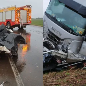 Batida entre carro e caminhão deixa cinco mortos na BR-470