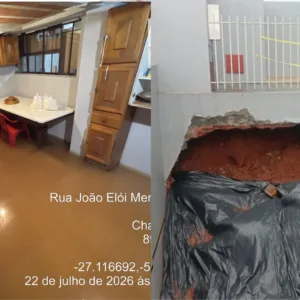 Chuva intensa causa estragos em Chapecó
